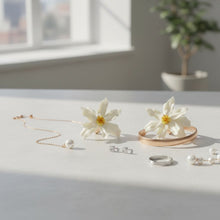 Load image into Gallery viewer, Stud Cream Flower Oversized Wavy Petal Earrings
