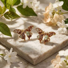 Load image into Gallery viewer, Stud Brown Winged Butterfly Free Spirit Earrings

