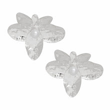 Load image into Gallery viewer, Stud Large Sculpted Petal Silver Flower Earrings
