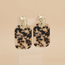 Load image into Gallery viewer, Drop Oversized Beige Turtle Shell Opulent Earrings
