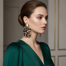 Load image into Gallery viewer, Drop Oversized Beige Turtle Shell Opulent Earrings
