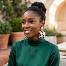 Load image into Gallery viewer, Drop Oversized Leopard Shell Opulent Earrings
