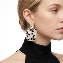 Load image into Gallery viewer, Drop Oversized Leopard Shell Opulent Earrings
