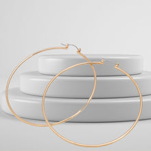 Load image into Gallery viewer, Hoop Classic 3 inch Thin Gold Earrings for Women
