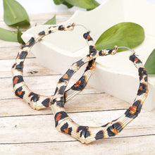 Load image into Gallery viewer, Hoop Leopard Pattern Gold Bamboo Earrings Women
