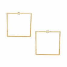 Load image into Gallery viewer, Stud Modern Gold Large Polished Square Earrings
