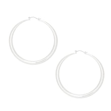 Load image into Gallery viewer, Hoop Sleek Silver Graduated Design Earrings Women
