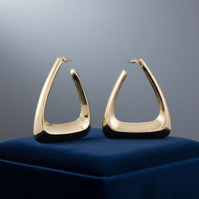 Load image into Gallery viewer, Open Hoop Gold Puffy Triangle Earrings for Women
