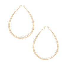 Load image into Gallery viewer, Hoop Etched Gold Teardrop Reinvented Earrings
