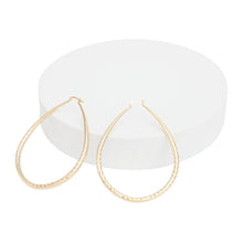 Load image into Gallery viewer, Hoop Etched Gold Teardrop Reinvented Earrings
