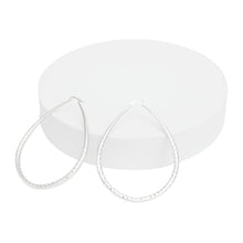 Load image into Gallery viewer, Hoop Etched Silver Teardrop Reinvented Earrings
