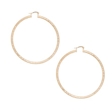 Load image into Gallery viewer, Hoop Classic 3 in Square Cut Gold Earrings Women
