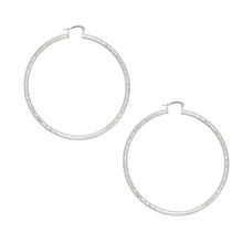 Load image into Gallery viewer, Hoop Classic 3 in Square Cut Silver Earrings Women
