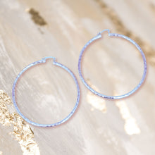 Load image into Gallery viewer, Hoop Classic 3 in Square Cut Silver Earrings Women
