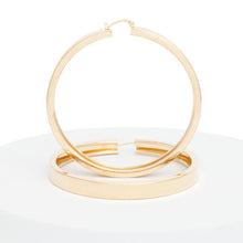 Load image into Gallery viewer, Hoop Gold Modern Flat Metal Wide Design Earrings
