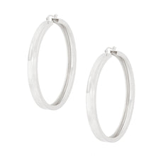 Load image into Gallery viewer, Hoop Silver Modern Flat Metal Wide Design Earrings
