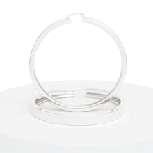 Load image into Gallery viewer, Hoop Silver Modern Flat Metal Wide Design Earrings
