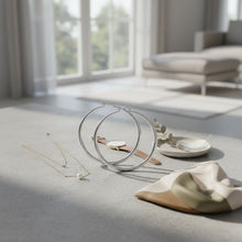 Load image into Gallery viewer, Hoop Classic 3 in Graduated Silver Earrings Women
