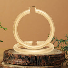Load image into Gallery viewer, Hoop High Shine Gold Sandblasted Thick Earrings
