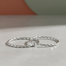 Load image into Gallery viewer, Hoop Large Silver Twisted Greek Key Earrings
