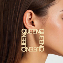 Load image into Gallery viewer, Stud QUEEN LOVE Gold Square Mismatch Earrings
