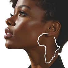 Load image into Gallery viewer, Hoop Modern Silver Africa Outline Earrings Women

