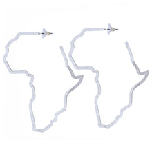 Load image into Gallery viewer, Hoop Modern Silver Africa Outline Earrings Women

