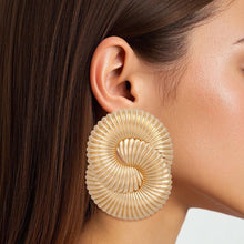 Load image into Gallery viewer, Stud Large Twisted Spiral Gold Large Earrings
