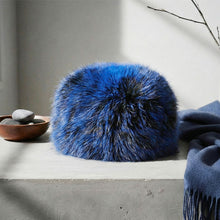 Load image into Gallery viewer, Hat Luxe Faux Fur Blue Kubanka Winter Cap Women
