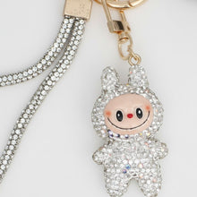 Load image into Gallery viewer, Rhinestone Phone Wrist Strap Clear Labubu Keychain
