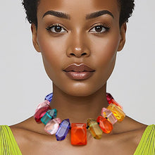 Load image into Gallery viewer, Toggle Chunky Transparent Multicolor Bead Necklace
