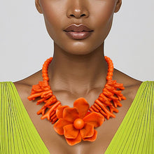 Load image into Gallery viewer, Collar Orange Exotic Goddess Floral Necklace
