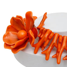 Load image into Gallery viewer, Collar Orange Exotic Goddess Floral Necklace
