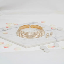 Load image into Gallery viewer, Choker Lucky 7 Gold Stacked Crystal Necklace
