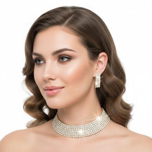 Load image into Gallery viewer, Choker Lucky 7 Gold Stacked Crystal Necklace
