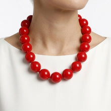 Load image into Gallery viewer, Mod Style Candy Red Chunky Bead Necklace
