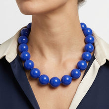 Load image into Gallery viewer, Mod Style Royal Blue Chunky Bead Necklace
