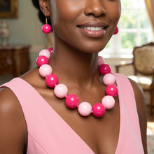 Load image into Gallery viewer, Mod Style Two Tone Pink Chunky Bead Necklace
