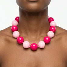 Load image into Gallery viewer, Mod Style Two Tone Pink Chunky Bead Necklace
