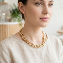 Load image into Gallery viewer, Gold Panther Link Style Chain Necklace Set
