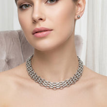 Load image into Gallery viewer, Silver Panther Link Style Chain Necklace Set
