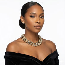 Load image into Gallery viewer, Chain Wild Child Leopard Stone Encrusted Necklace
