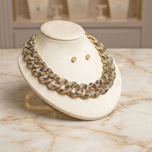 Load image into Gallery viewer, Chain Wild Child Leopard Stone Encrusted Necklace
