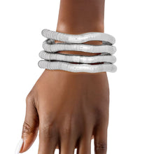 Load image into Gallery viewer, Convertible Silver Tubogas Flex Coil Necklace
