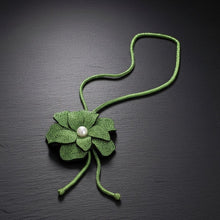 Load image into Gallery viewer, Long Y Brilliant Green Blooming Flower Necklace
