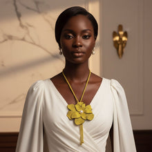 Load image into Gallery viewer, Long Y Brilliant Yellow Blooming Flower Necklace
