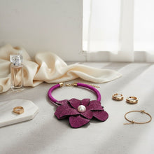 Load image into Gallery viewer, Brilliant Fuchsia Blooming Flower Choker Necklace

