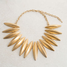 Load image into Gallery viewer, Egyptian Collar Matte Gold Fanned Necklace
