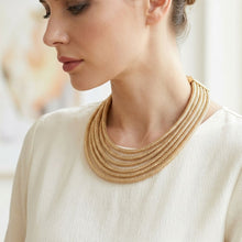 Load image into Gallery viewer, Gold Mesh 5 Strand Snake Chain Magnetic Necklace
