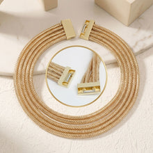 Load image into Gallery viewer, Gold Mesh 5 Strand Snake Chain Magnetic Necklace
